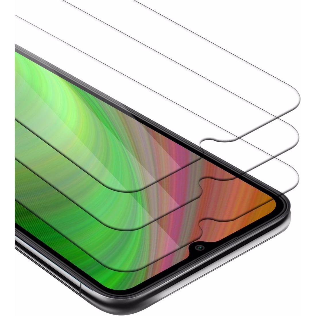 Cadorabo Displayschutzglas (3 Stück, Xiaomi Redmi 9AT, Xiaomi Redmi 9A), Smartphone Schutzfolie, Transparent