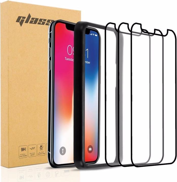Actual product image Cadorabo Full screen display protection glass with installation guide (3 pcs., Apple iPhone XS)