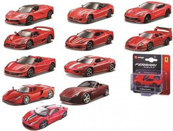 Produktbild Bburago Ferrari R&P 1/64 im Blister assortiert