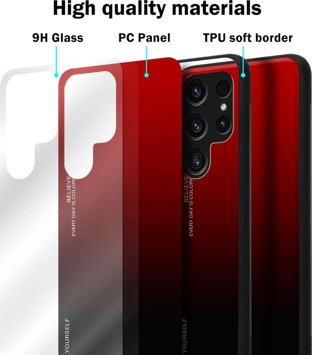 Actual product image Cadorabo Bumper Case for Samsung Galaxy S23 ULTRA TPU 2 Farben Glas (Samsung Galaxy S23 Ultra)