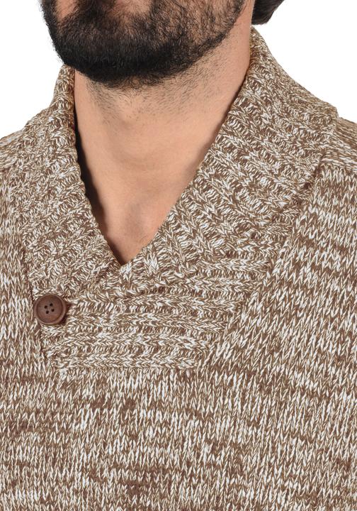 Actual product image Solid Phil Men's Jumper Chunky Knit Pullover With Shawl Collar Made Of 100% Cotton (XL)