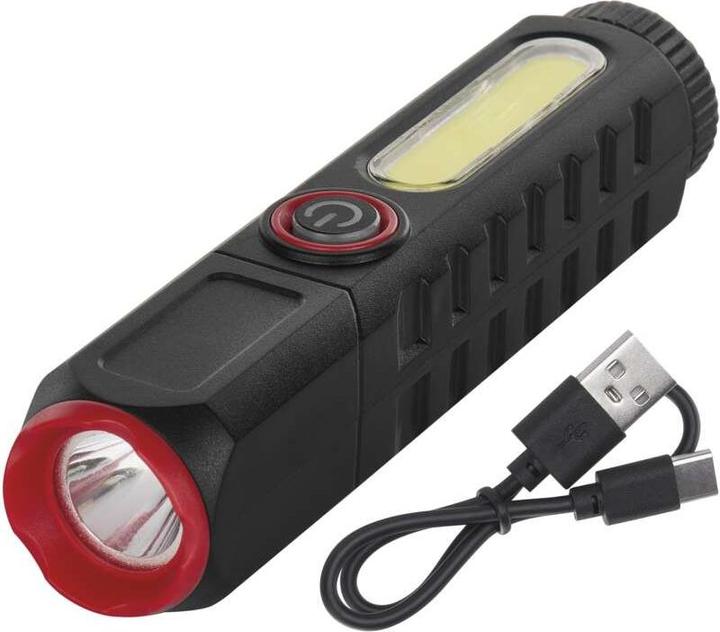 Actual product image Emos Wiederaufladbare LED-Taschenlampe aus Kunststoff P4720, 120 lm, 10 STCK., display box (12.30 cm, 120 lm)