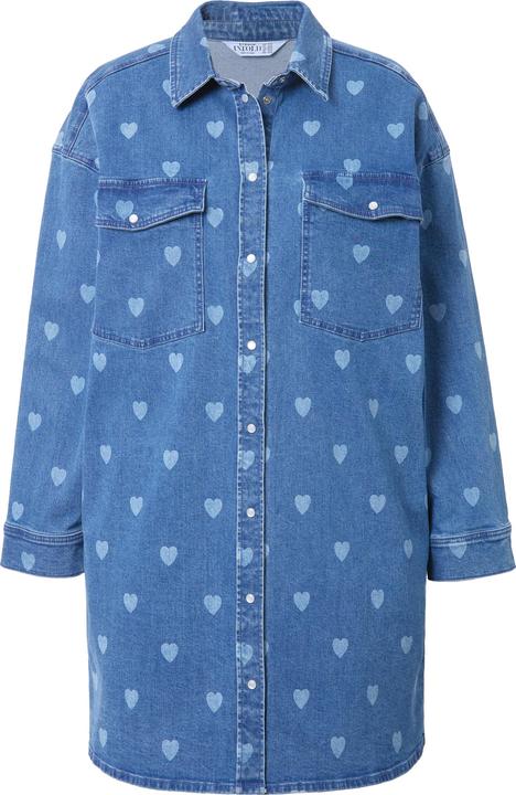 Image du produit Studio Untold Robe en jean oversize, imprimé petits COEURS (42, 44)