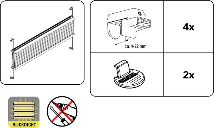 Produktbild Gardinia EASYFIX Plissee Ausbrenner-Stoff mit 2 Bedienschienen Flower (70 x 130 cm)