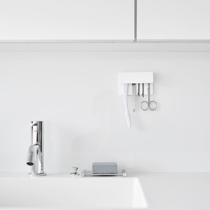 Produktbild Yamazaki Breiter Klebehaken-Zahnbürsten- und Zahnpasta-Halter TOWER