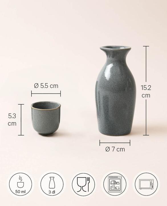 Produktbild Esmée Sake Set "Tsuki" Keramik mit Krug und 4 Bechern (300 ml, 1 x)