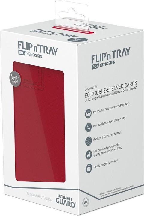 Image du produit Ultimate Guard Flip'n'Tray 80+ XenoSkin Monocolor Rouge