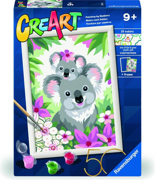 Produktbild Ravensburger CreArt - Malen nach Zahlen 20050 - Koala Cuties - Kinder ab 9 Jahren - Jubiläum 50
