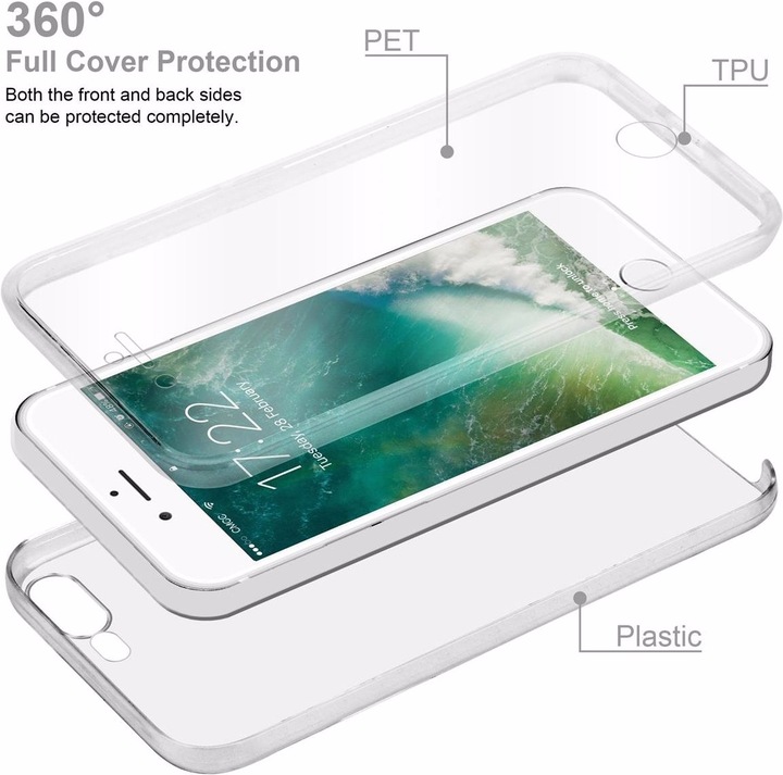 Immagine prodotto Cadorabo TPU 360 gradi di copertura del caso (Apple iPhone 7 Plus, Apple iPhone 7s Plus)