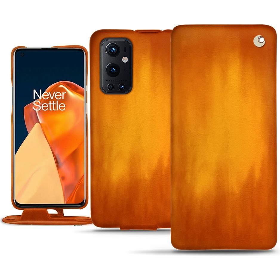 Noreve Lederschutzhülle vertikal (OnePlus 9 Pro), Smartphone Hülle, Orange