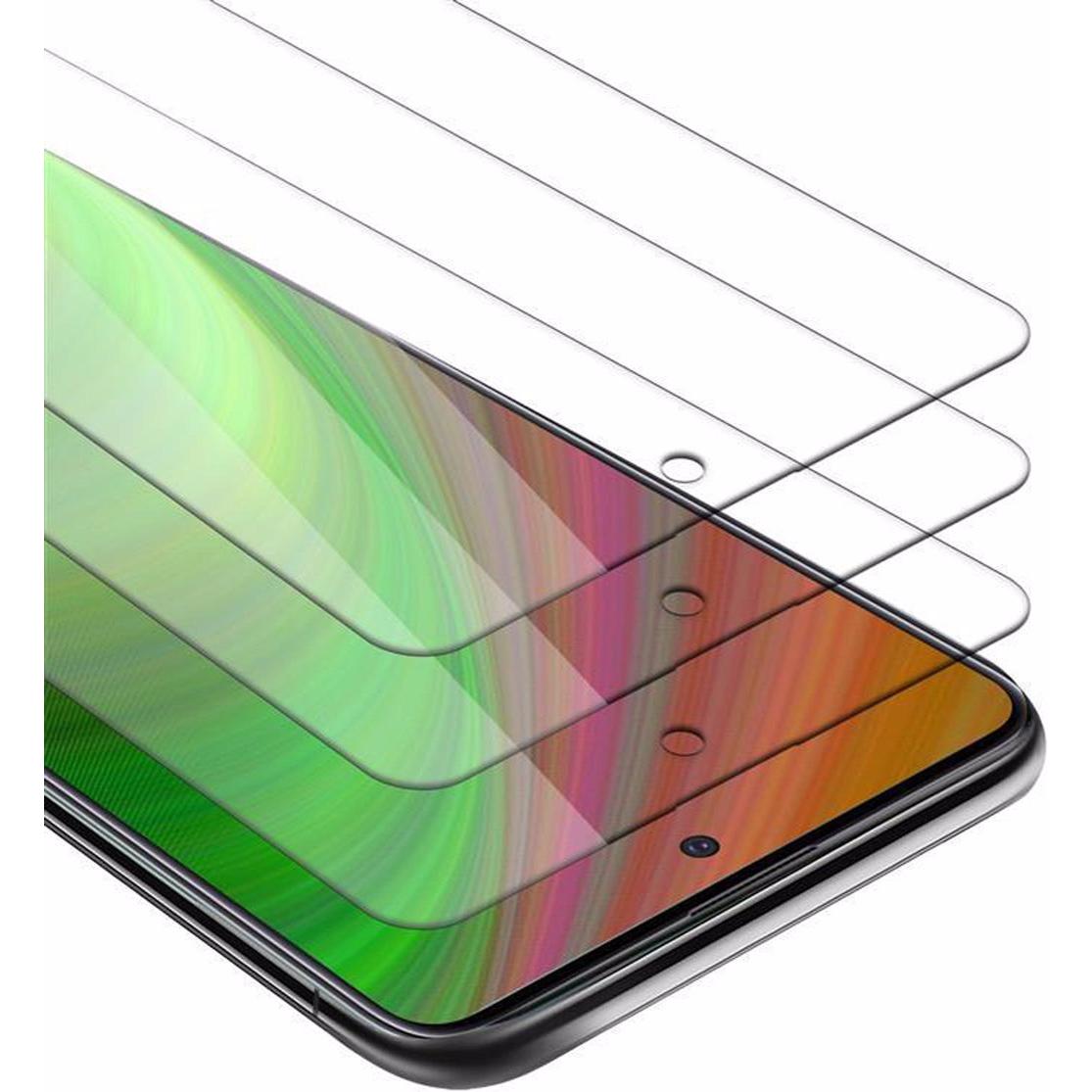 Cadorabo Displayschutzglas (3 Stück, Samsung Galaxy A71 5G), Smartphone Schutzfolie, Weiss