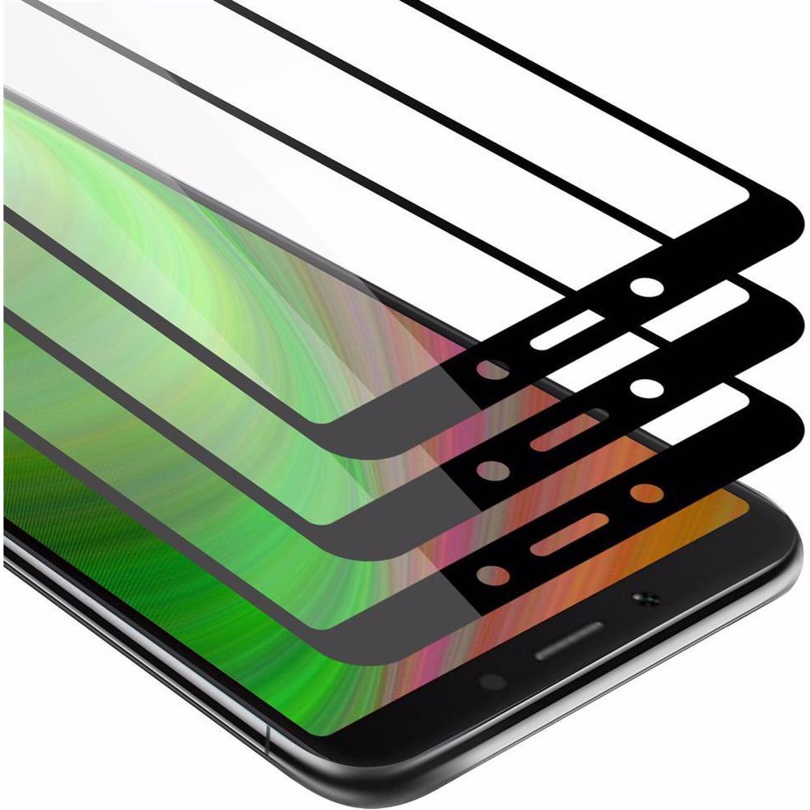 Cadorabo Vollbild Displayschutzglas (3 Stück, Xiaomi Redmi 6), Smartphone Schutzfolie, Schwarz