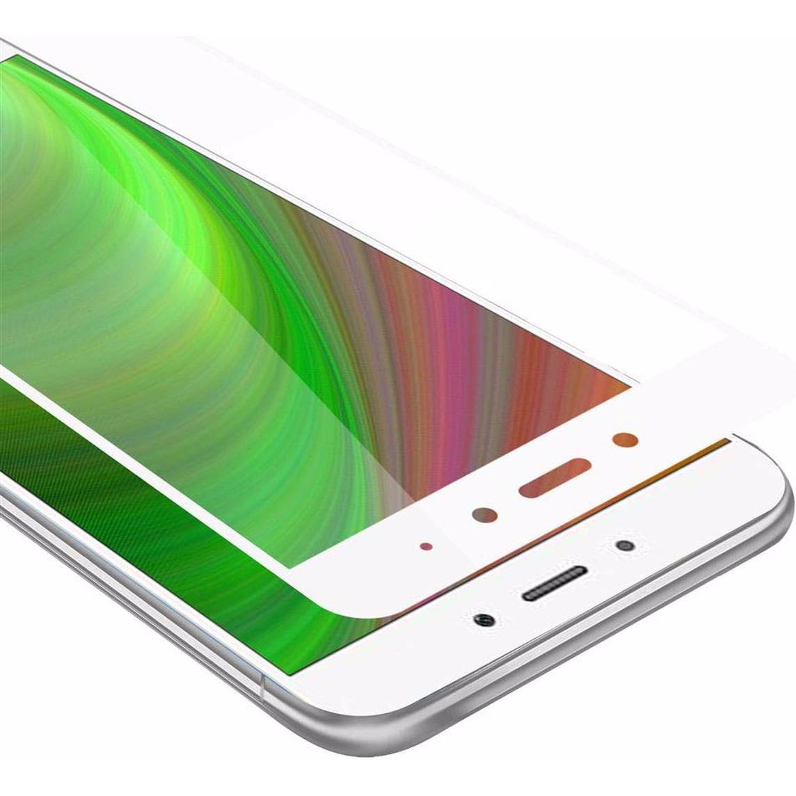 Cadorabo Vollbild Displayschutzglas (1 Stück, Xiaomi Redmi Note 4), Smartphone Schutzfolie, Weiss