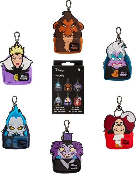 Actual product image Loungefly Disney Villains assorted Mystery mini backpack keychain