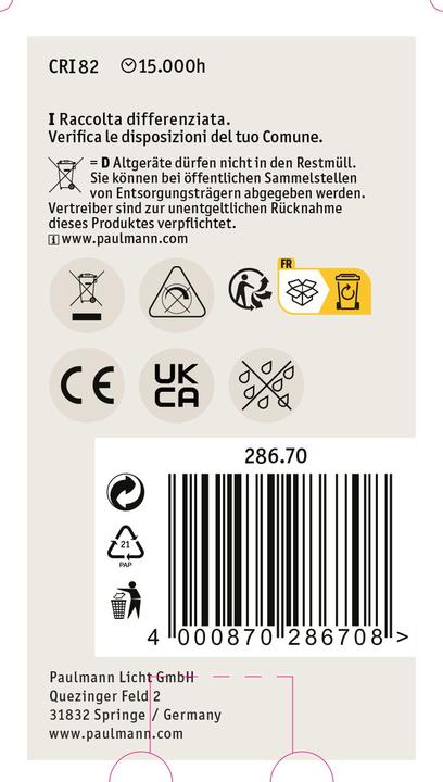 Produktbild Paulmann AGL mit Kopfspiegel (E27, 6.50 W, 600 lm, 1 x, F)