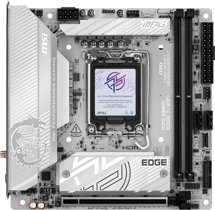 MSI MPG B860I EDGE TI WIFI (B860,S1851,mITX,DDR5) (LGA 1851, Intel B860, Mini-ITX)