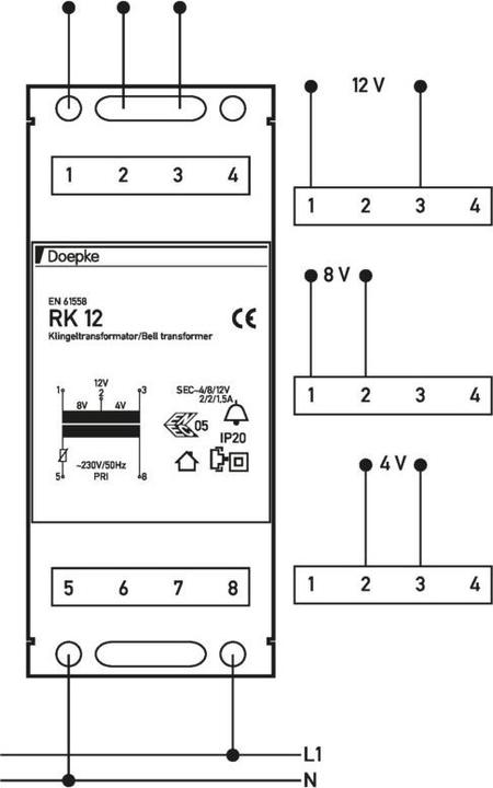 Immagine prodotto Doepke Trasformatore a campana A/2 A/15 A