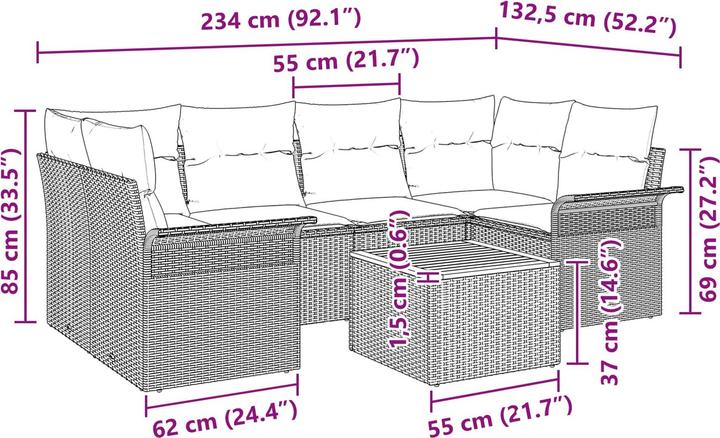 Produktbild vidaXL Gartensofa-set