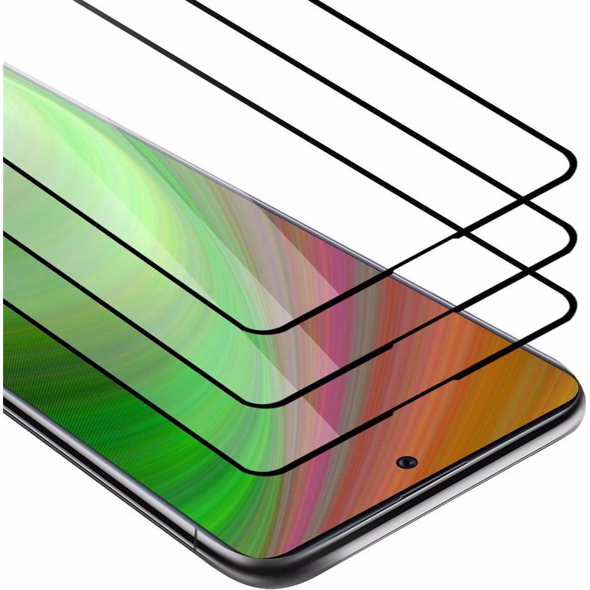 Cadorabo Vollbild Displayschutzglas (3 Stück, Samsung Galaxy A71), Smartphone Schutzfolie, Weiss