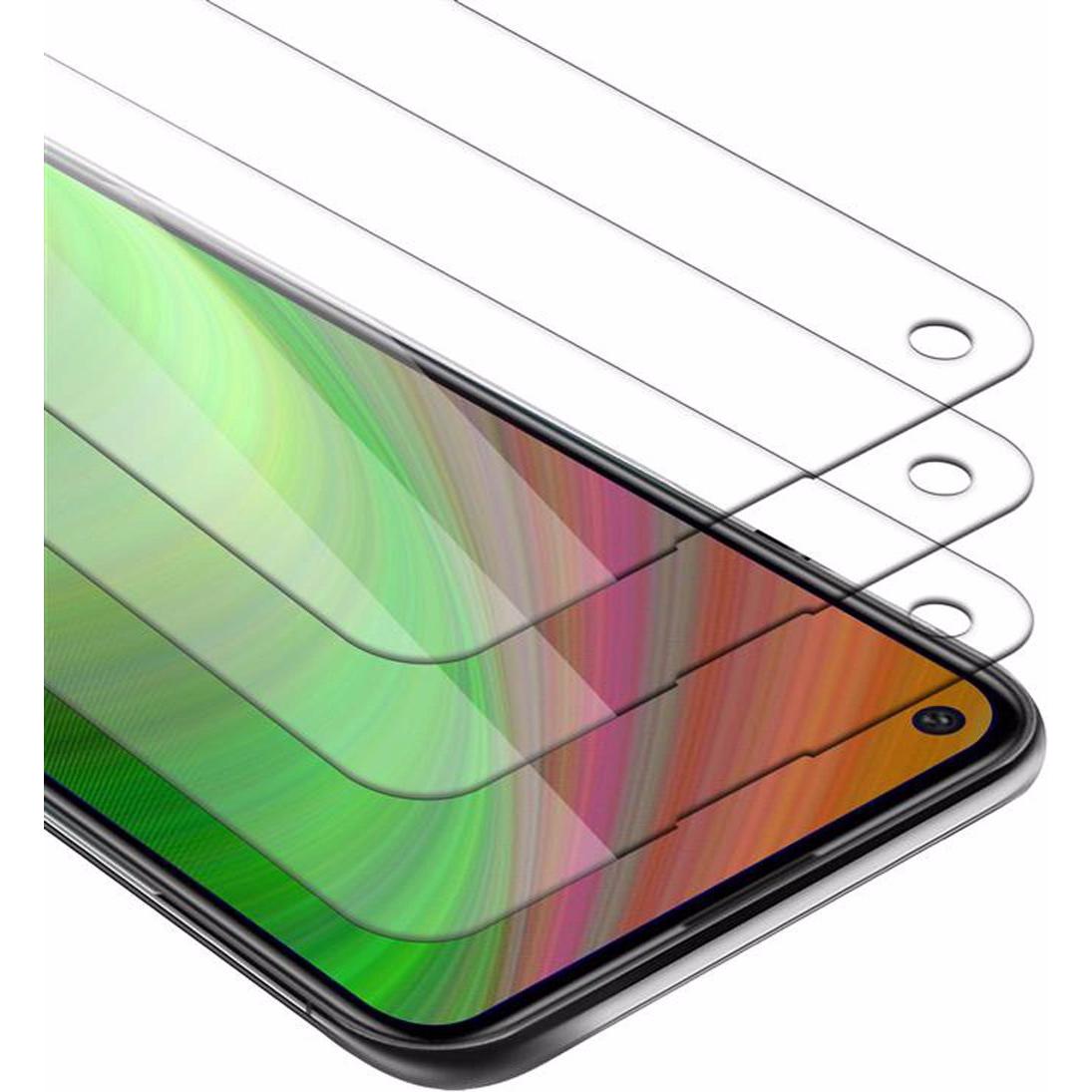 Cadorabo Displayschutzglas (3 Stück, Huawei P40 Lite E), Smartphone Schutzfolie, Weiss