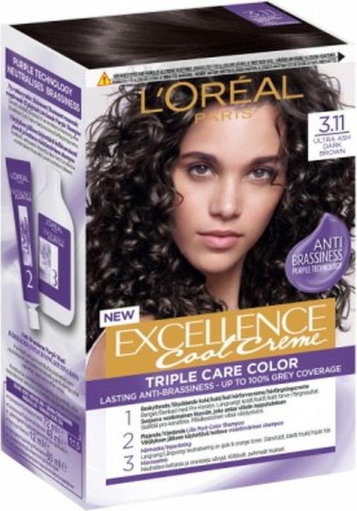 Actual product image L'Oréal Paris L'Oreal Professionnel Hair Coloring Cream Exellence 3.11 Ultra Ashen Dark Brown (3.11 Ultra Ashen Dark Brown)