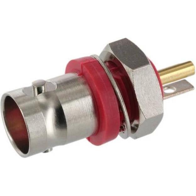 Thumbnail - Telegärtner BNC-Einbaubuchse, isoliert 50 Ohm, mit Isolierflansch rot, Z01, Elektronikkabel + Stecker, Rot