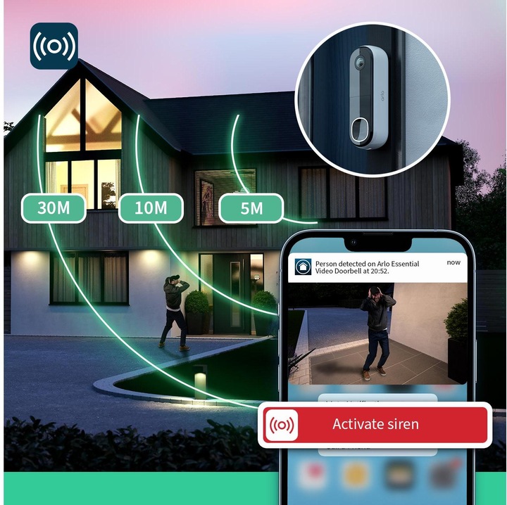 Produktbild Arlo Video Doorbell 2K + Chime Bundle (WLAN)