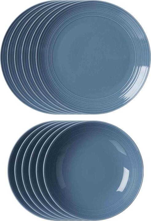 Blau, Creme, Grau, Weiss