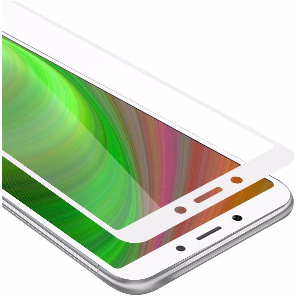 Cadorabo Vollbild Displayschutzglas (1 Stück, Xiaomi Redmi 6), Smartphone Schutzfolie, Weiss
