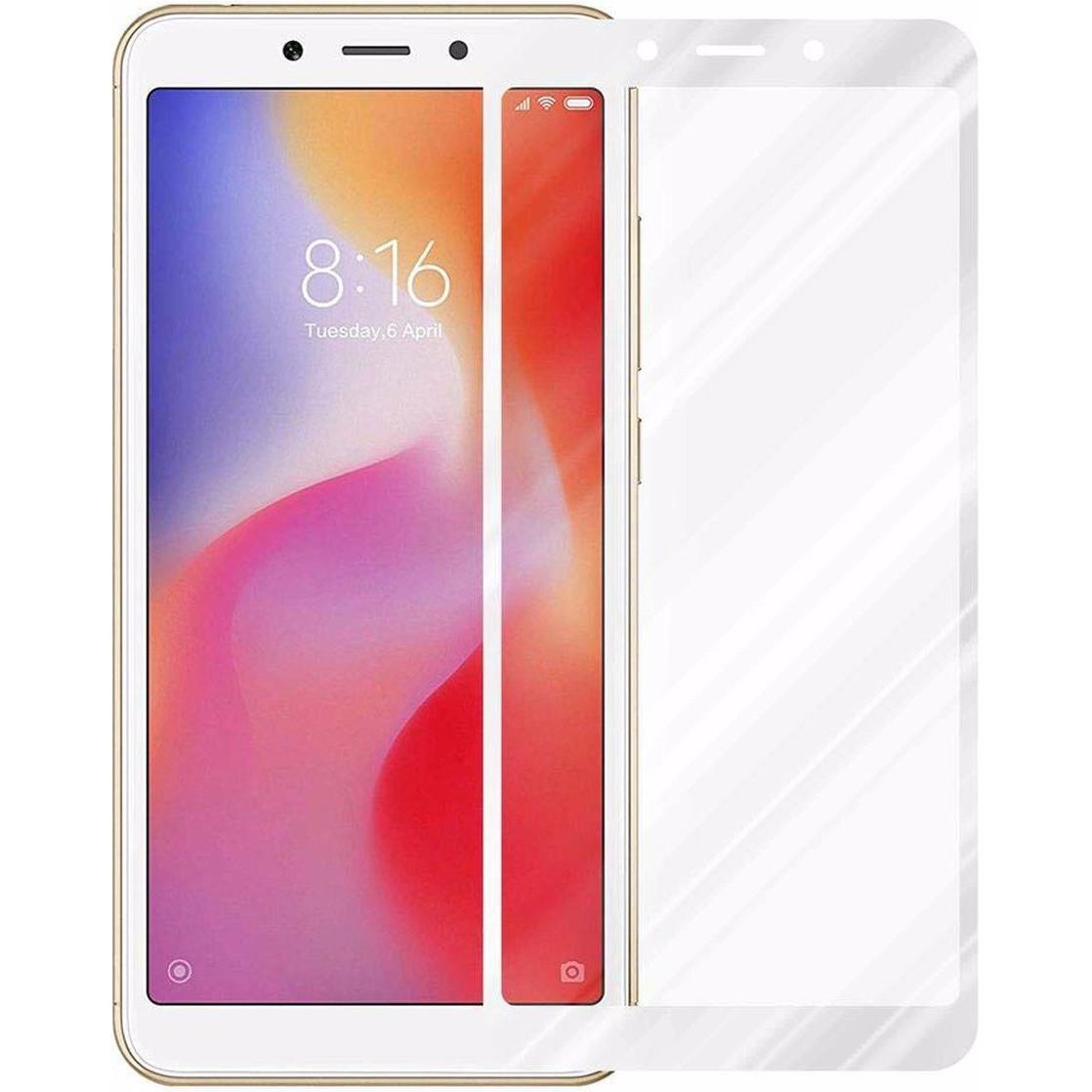 Thumbnail - Cadorabo Vollbild Displayschutzglas (1 Stück, Xiaomi Redmi 6), Smartphone Schutzfolie, Weiss