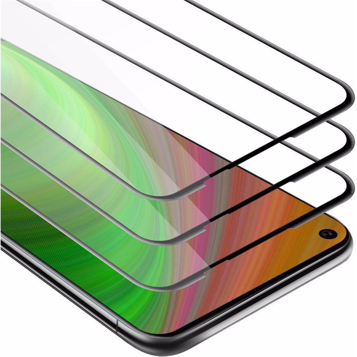 Cadorabo Vollbild Displayschutzglas (3 Stück, Huawei Nova 5i Pro), Smartphone Schutzfolie, Schwarz