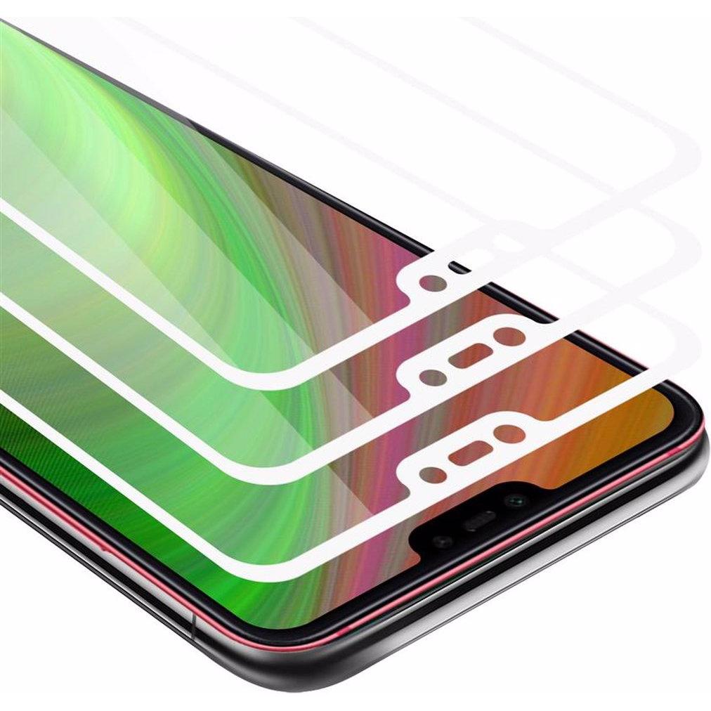Cadorabo Vollbild Displayschutzglas (3 Stück, Xiaomi Mi 8 Lite), Smartphone Schutzfolie, Schwarz