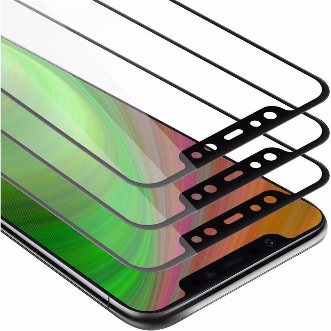Cadorabo Vollbild Displayschutzglas (3 Stück, Xiaomi Pocophone F1), Smartphone Schutzfolie, Schwarz