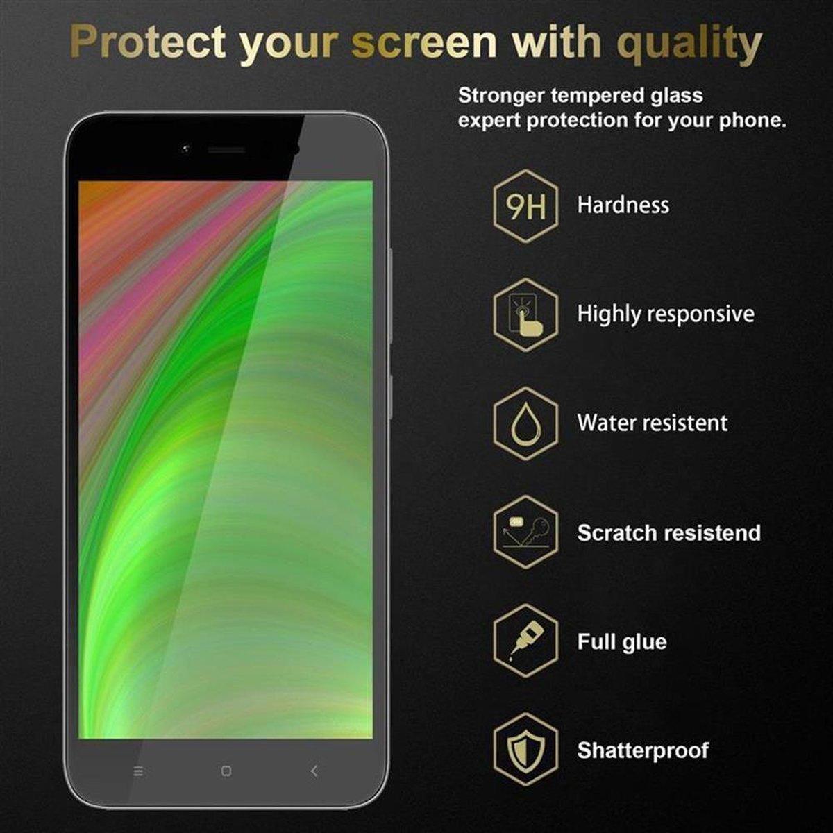 Thumbnail - Cadorabo Vollbild Displayschutzglas (3 Stück, Xiaomi Redmi Note 5A Prime), Smartphone Schutzfolie, Schwarz