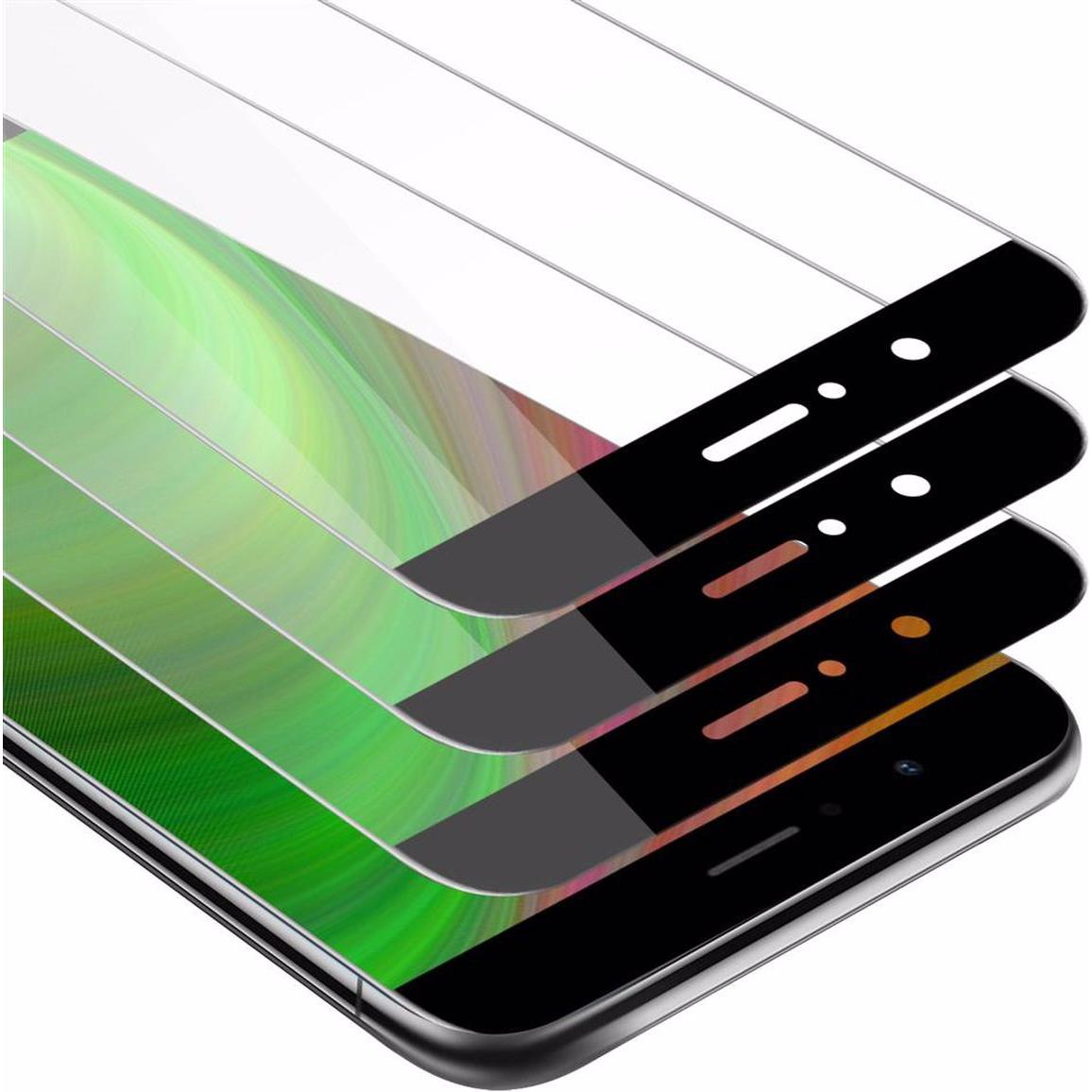 Cadorabo Vollbild Displayschutzglas (3 Stück, Vivo V9), Smartphone Schutzfolie, Schwarz