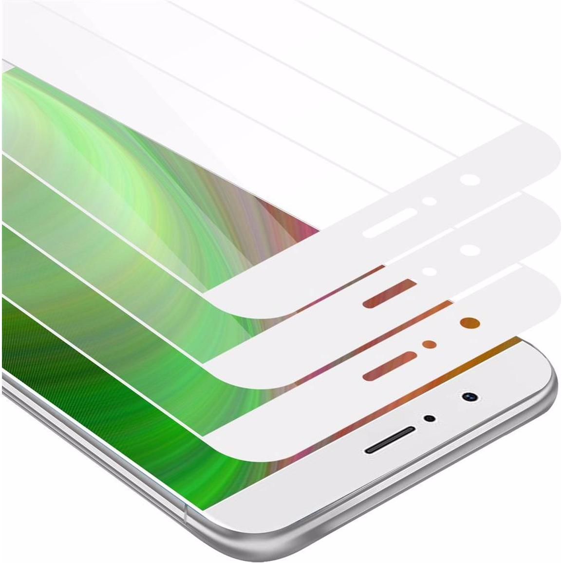 Cadorabo Vollbild Displayschutzglas (3 Stück, Honor V9), Smartphone Schutzfolie, Schwarz