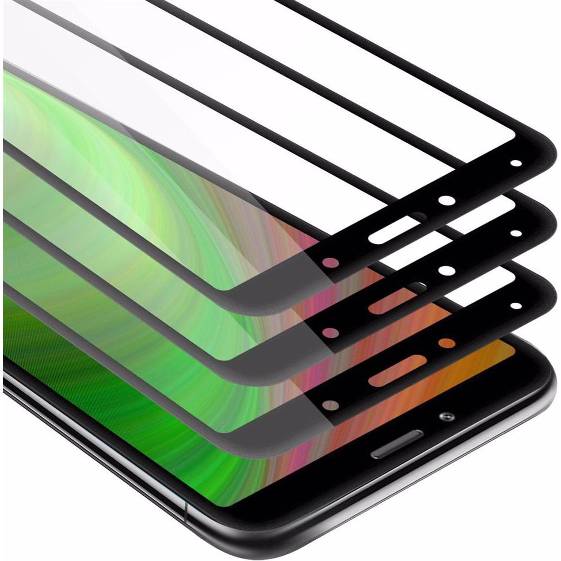 Cadorabo Vollbild Displayschutzglas (3 Stück, Xiaomi Redmi 7A), Smartphone Schutzfolie, Schwarz