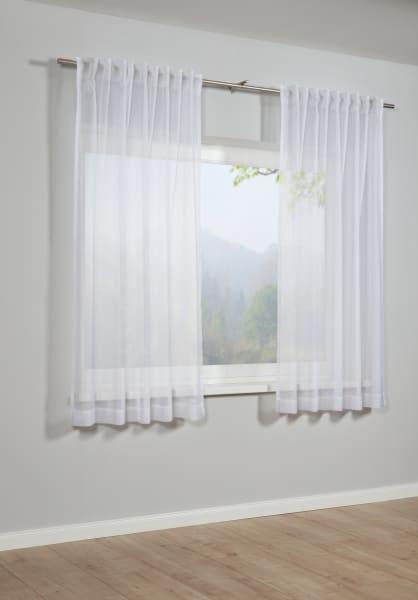 Actual product image Gardinia Day curtain with loop voile uni 450 x 175 cm, White (450 x 175 cm)