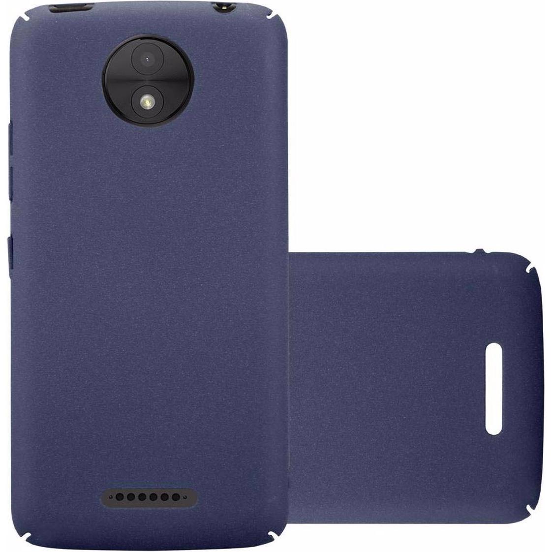 Cadorabo Hard Cover Frosty Cover (Motorola Moto C Plus), Smartphone Hülle, Blau