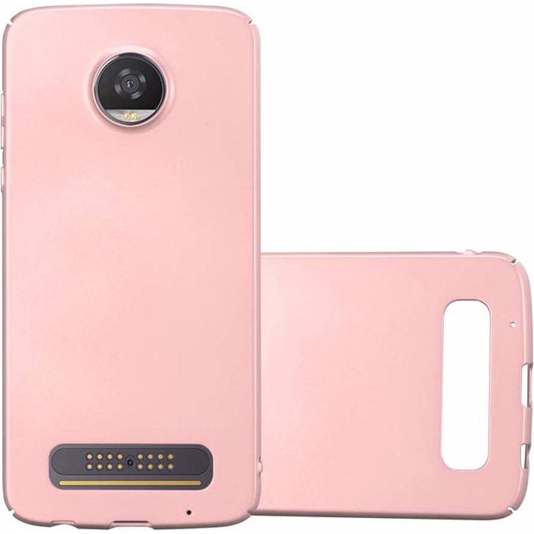Cadorabo Hard Cover Matt Metall Cover (Motorola Moto Z2 Play), Smartphone Hülle, Rosa