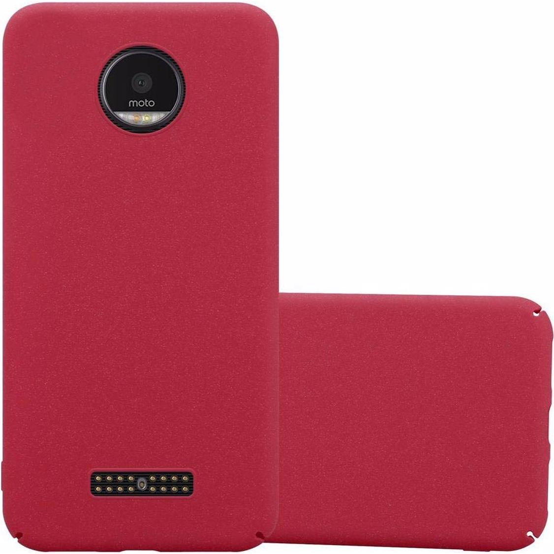 Cadorabo Hard Cover Frosty Cover (Motorola Moto Z), Smartphone Hülle, Rot