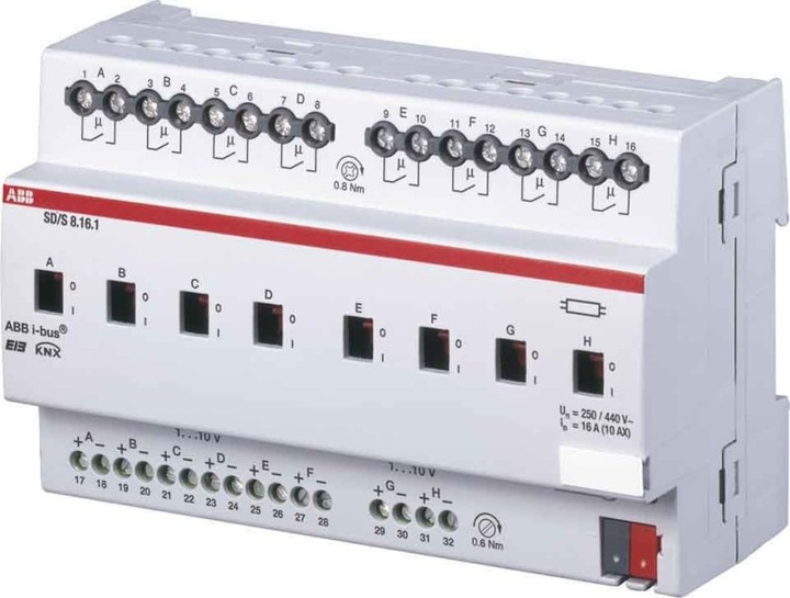Actual product image Busch-Jaeger Switching/dimming actuator, 16A, SD/S8.16.1 ** REG (Dimming actuator)
