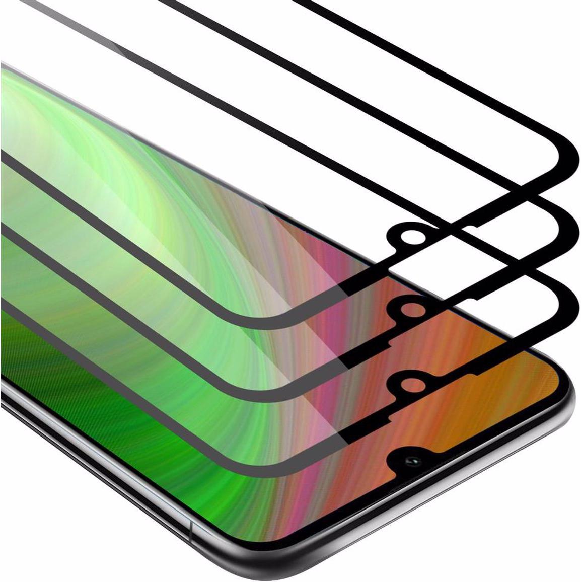 Cadorabo Vollbild Displayschutzglas (3 Stück, Huawei Y6 (2019)), Smartphone Schutzfolie, Schwarz