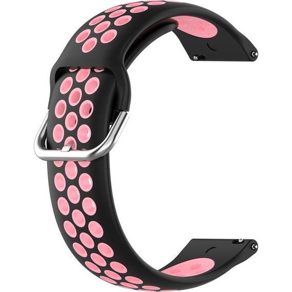 Cover-Discount 20mm Silikon Sportarmband gelöchert rosa (20 mm, Silikon, Galaxy Watch3 (41mm)), Uhrenarmband, Rosa