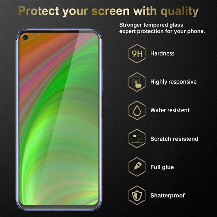 Actual product image Cadorabo Full screen display protection glass (1 Piece, K20, Huawei Nova 5T, TCL 20S)