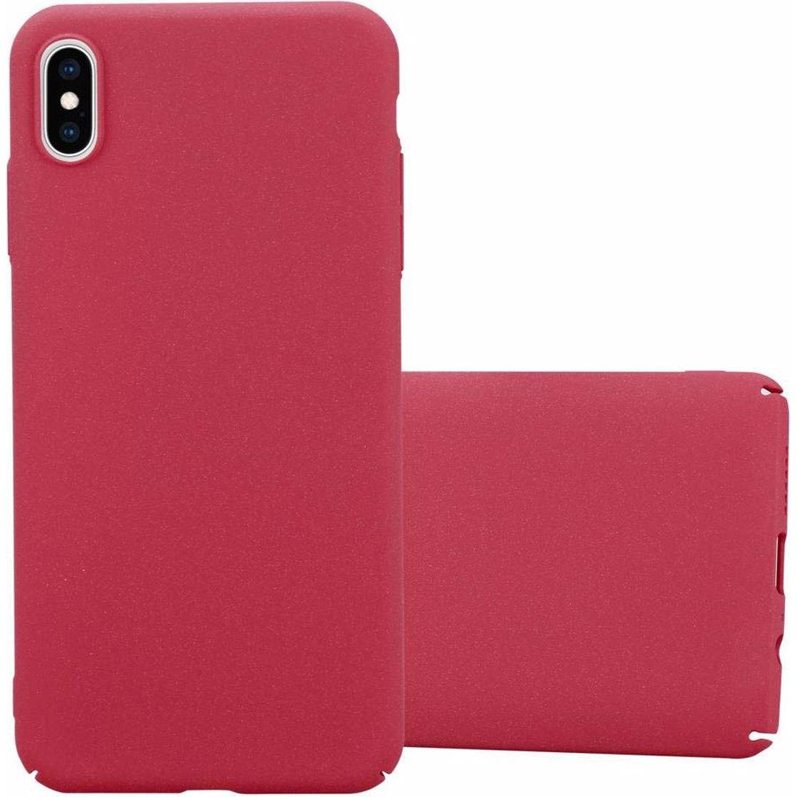 Cadorabo Hard Cover Frosty Cover (Apple iPhone XS Max), Smartphone Hülle, Rot