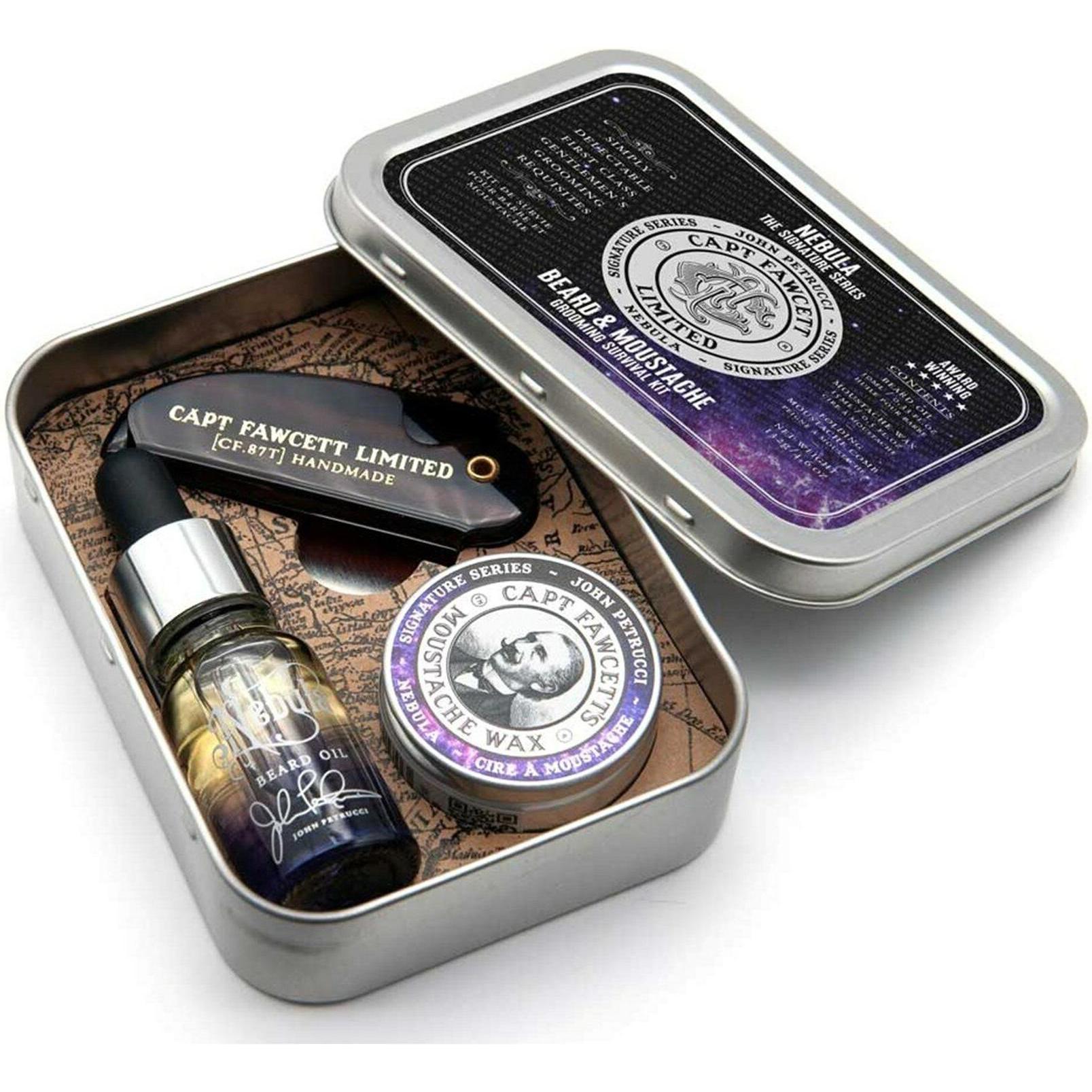 Captain Fawcett, Bartpflege, Nebula Grooming Survival Kit Bartpflege Geschenkset (25 ml)