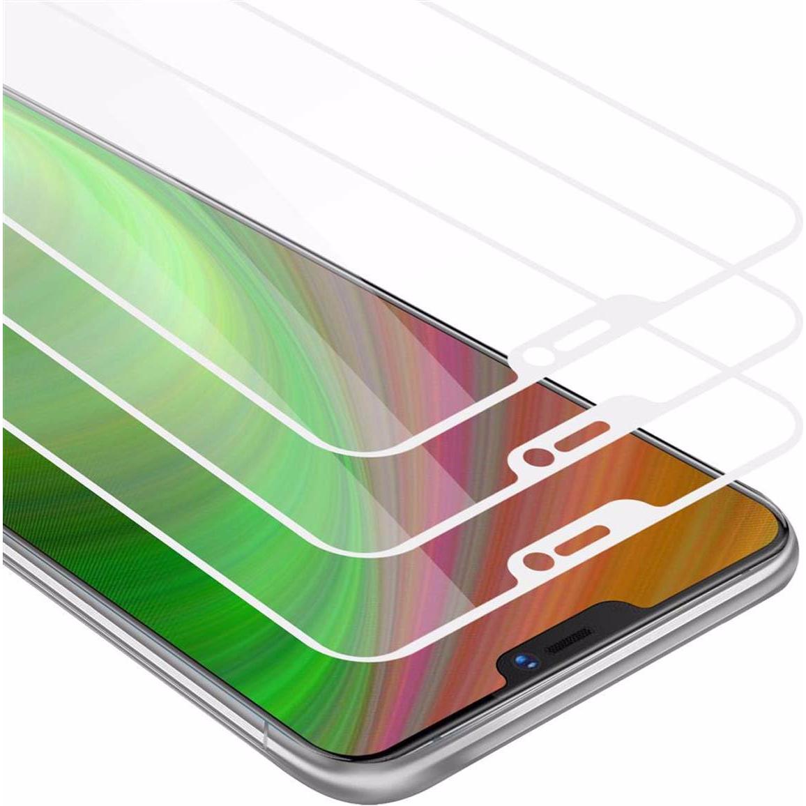 Cadorabo Vollbild Displayschutzglas (3 Stück, Vivo X21), Smartphone Schutzfolie, Schwarz