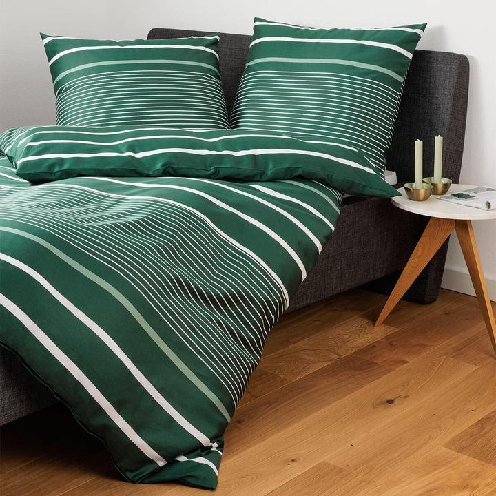 Actual product image Janine Mako-Satin Bettwäsche J.D. 87105 jade waldgrün (Bedding set, 135x200 cm + 80x80 cm)