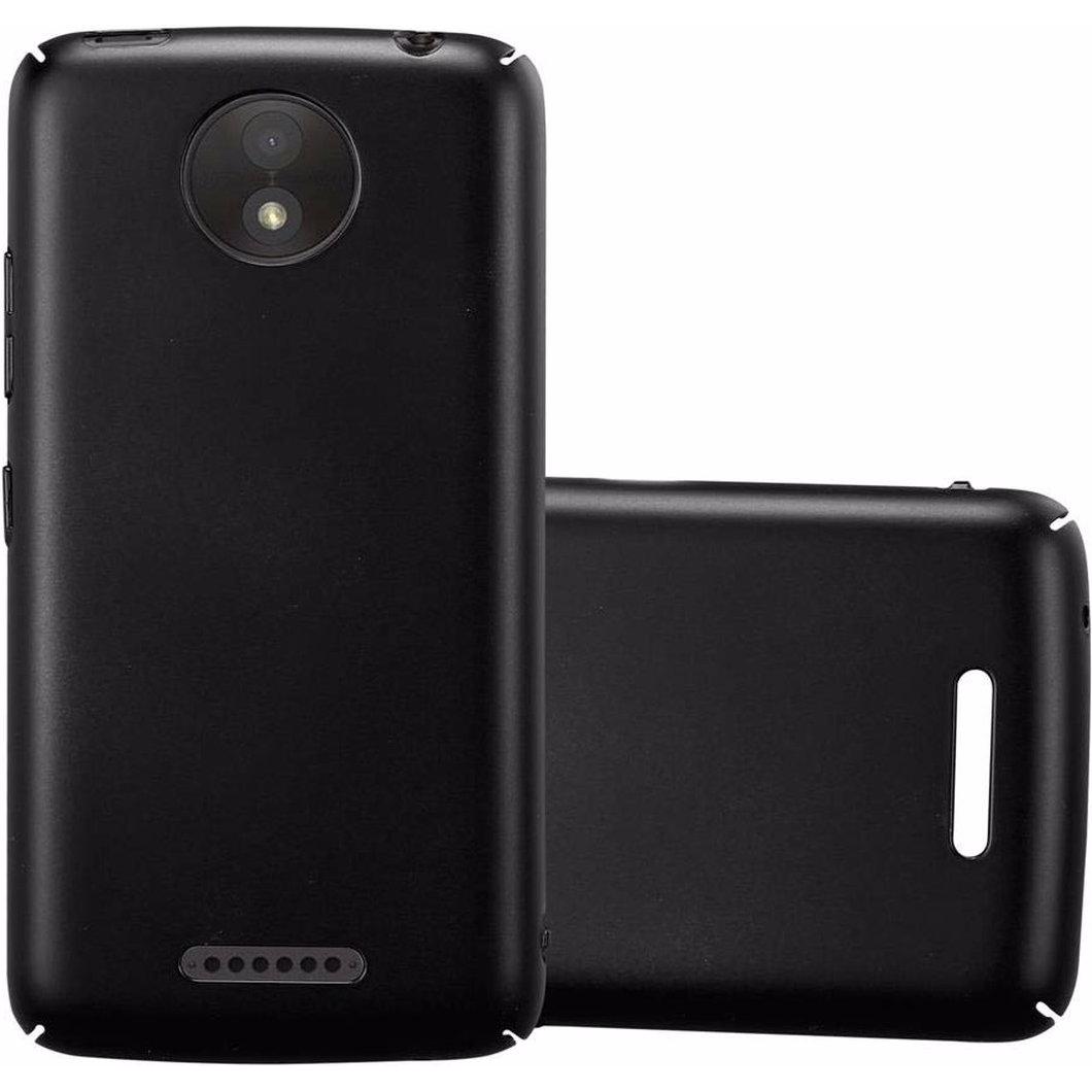 Cadorabo Hard Cover Matt Metall Cover (Motorola Moto C Plus), Smartphone Hülle, Schwarz